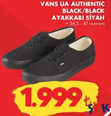 VANS UA AUTHENTİC AYAKKABI SİYAH VANS UA AUTHENTİC AYAKKABI SİYAH
